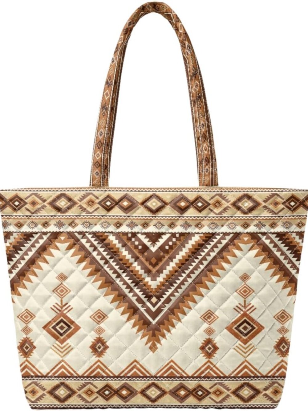 Quilted Tote Bag for Women, Shoulder Bag Fits 14 Inch Laptop